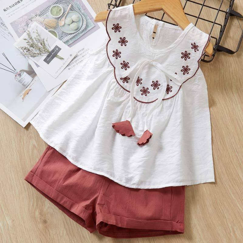 Breathable Summer Cotton Girl's Clothing Set