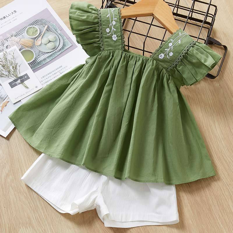 Breathable Summer Cotton Girl's Clothing Set