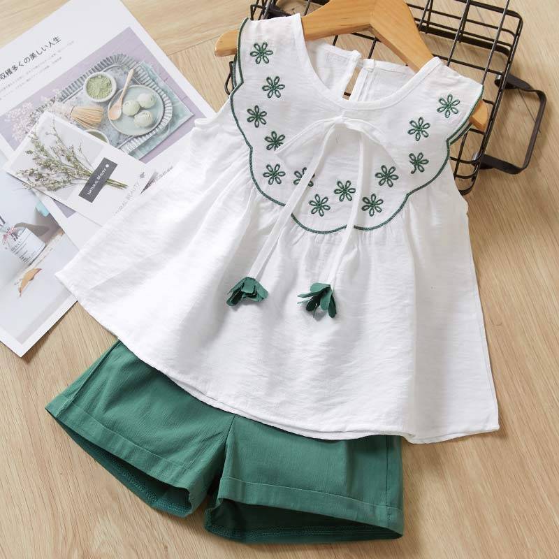 Breathable Summer Cotton Girl's Clothing Set