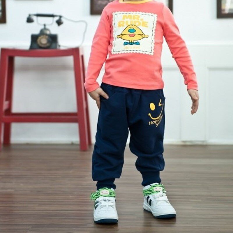 Blue / Gray Cotton Sports Pants for Boys