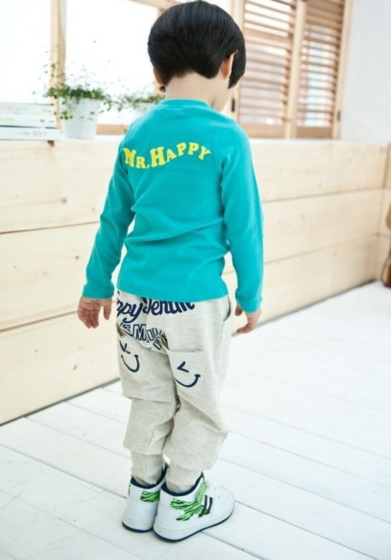 Blue / Gray Cotton Sports Pants for Boys