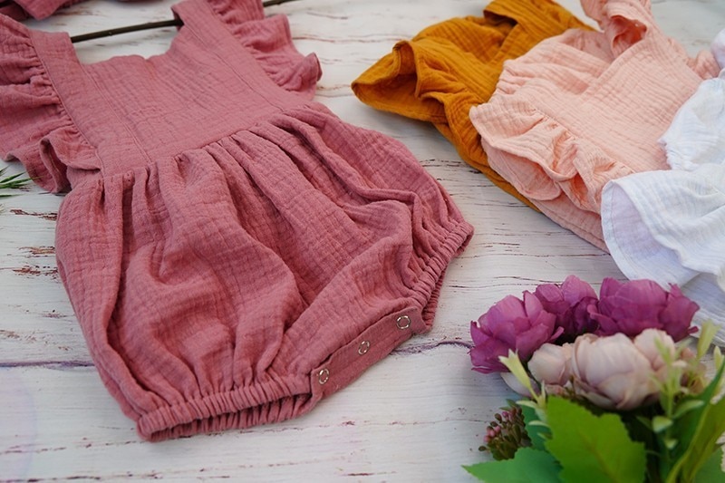 Cotton Romper and Headband with Bow