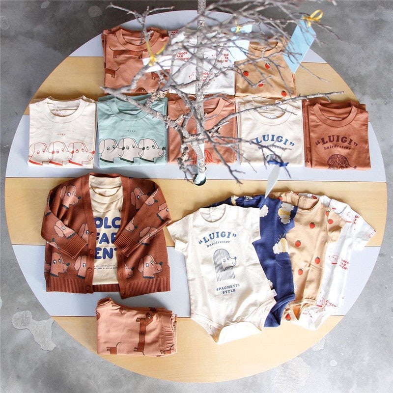 Animals Fruits Foods Printed O Neck Baby T-Shirt