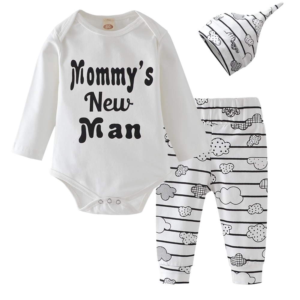 Baby Long Sleeved Shirt Pants Cap Hat Set