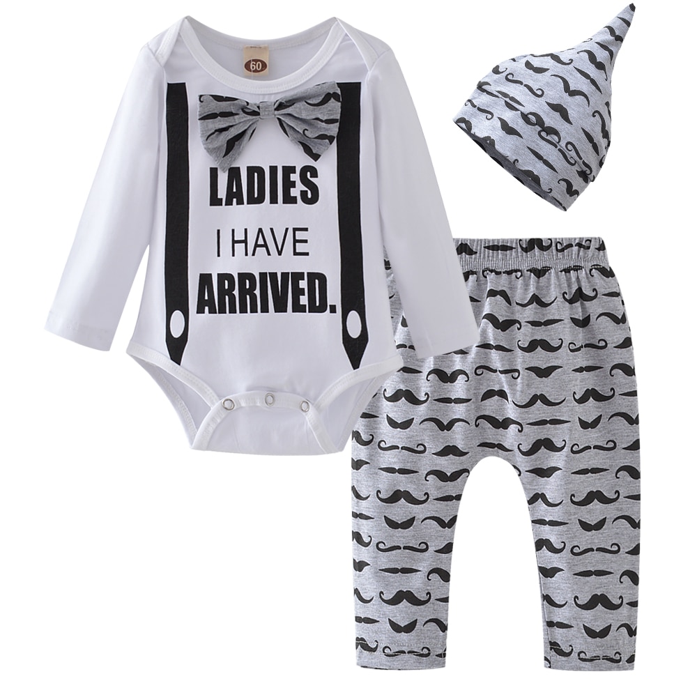 Baby Long Sleeved Shirt Pants Cap Hat Set