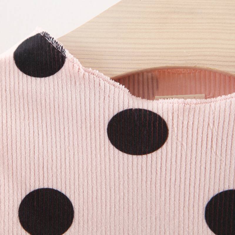 Girl's Polka Dot Dress with Daisy Appliques