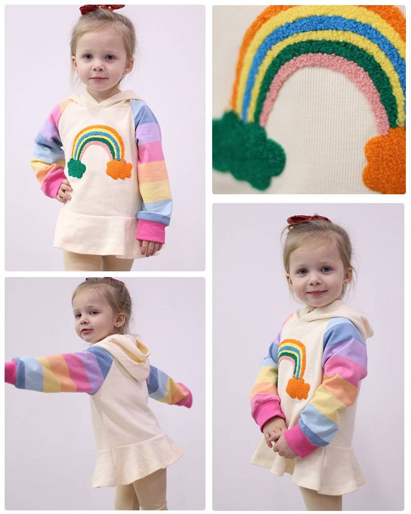 Colorful Girl's Hooded Dresses