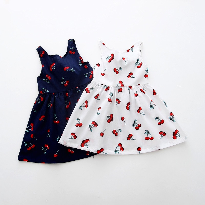 Summer Girl's Cherry Print Dress