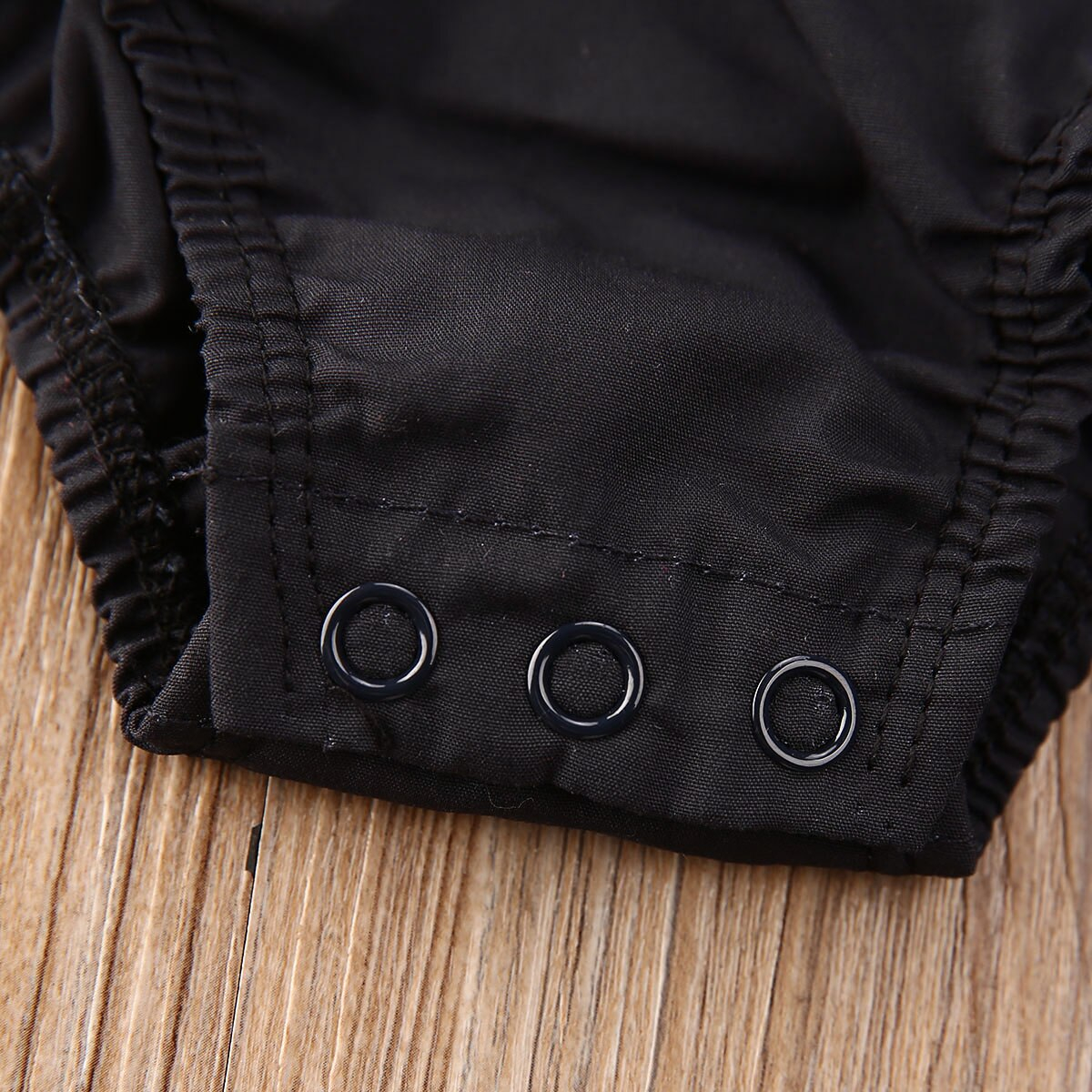 Baby Girl's Black Striped Patchwork Sleeveless Romper