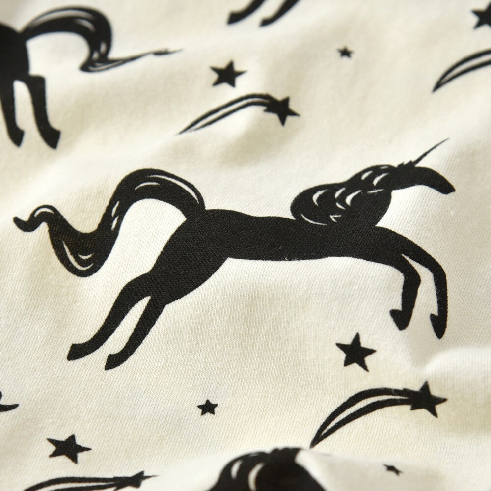 Baby Girl's Unicorn Romper, Pants and Headband 3 Pcs Set