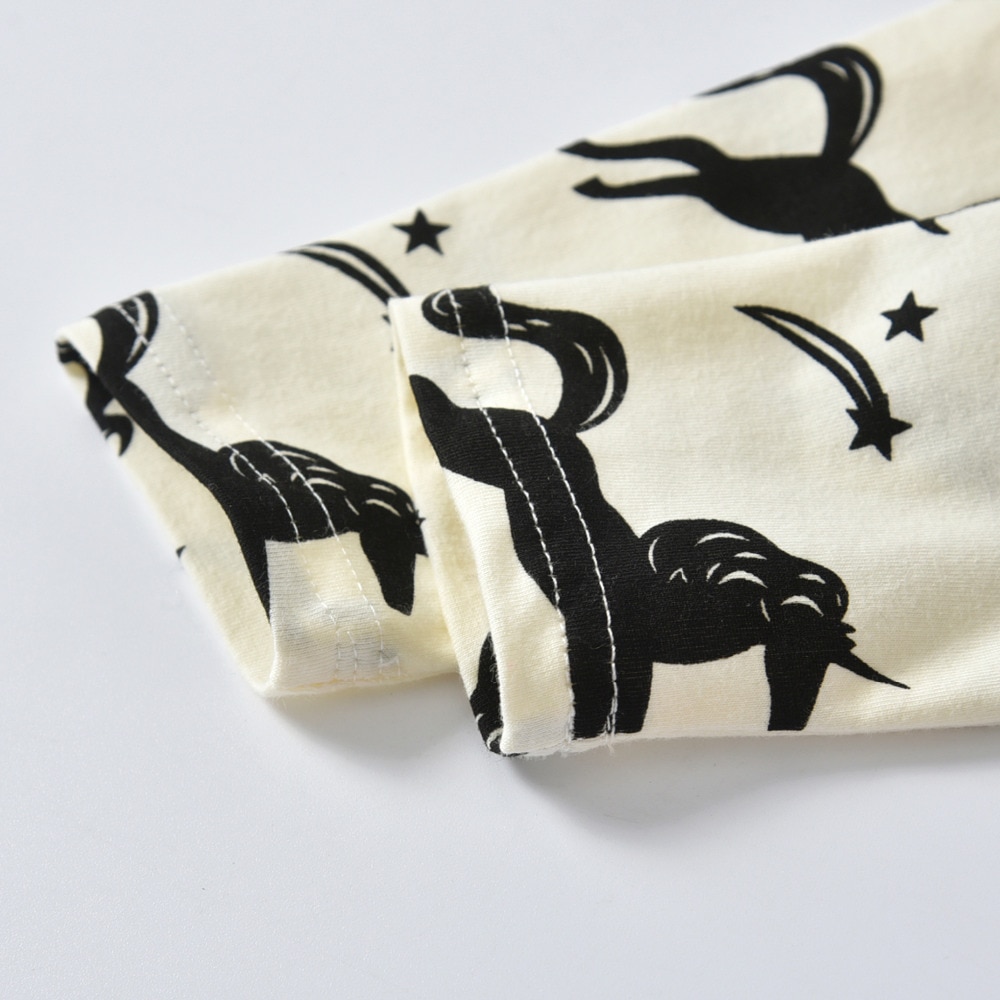 Baby Girl's Unicorn Romper, Pants and Headband 3 Pcs Set