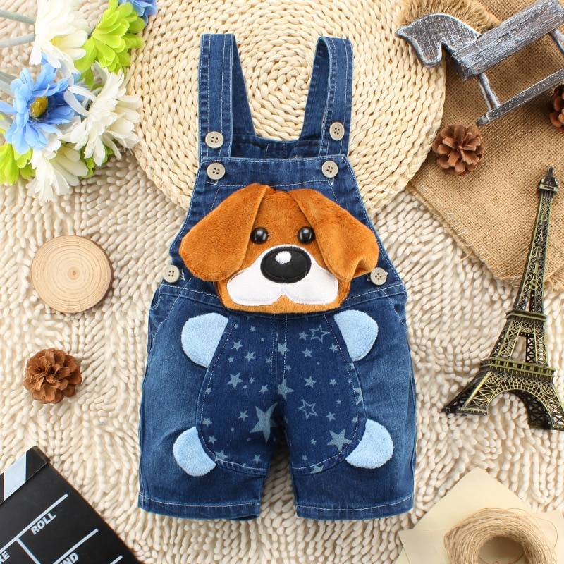 Baby Boy's Dog Style Denim Dungaree