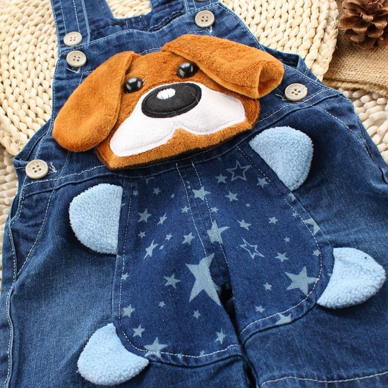 Baby Boy's Dog Style Denim Dungaree