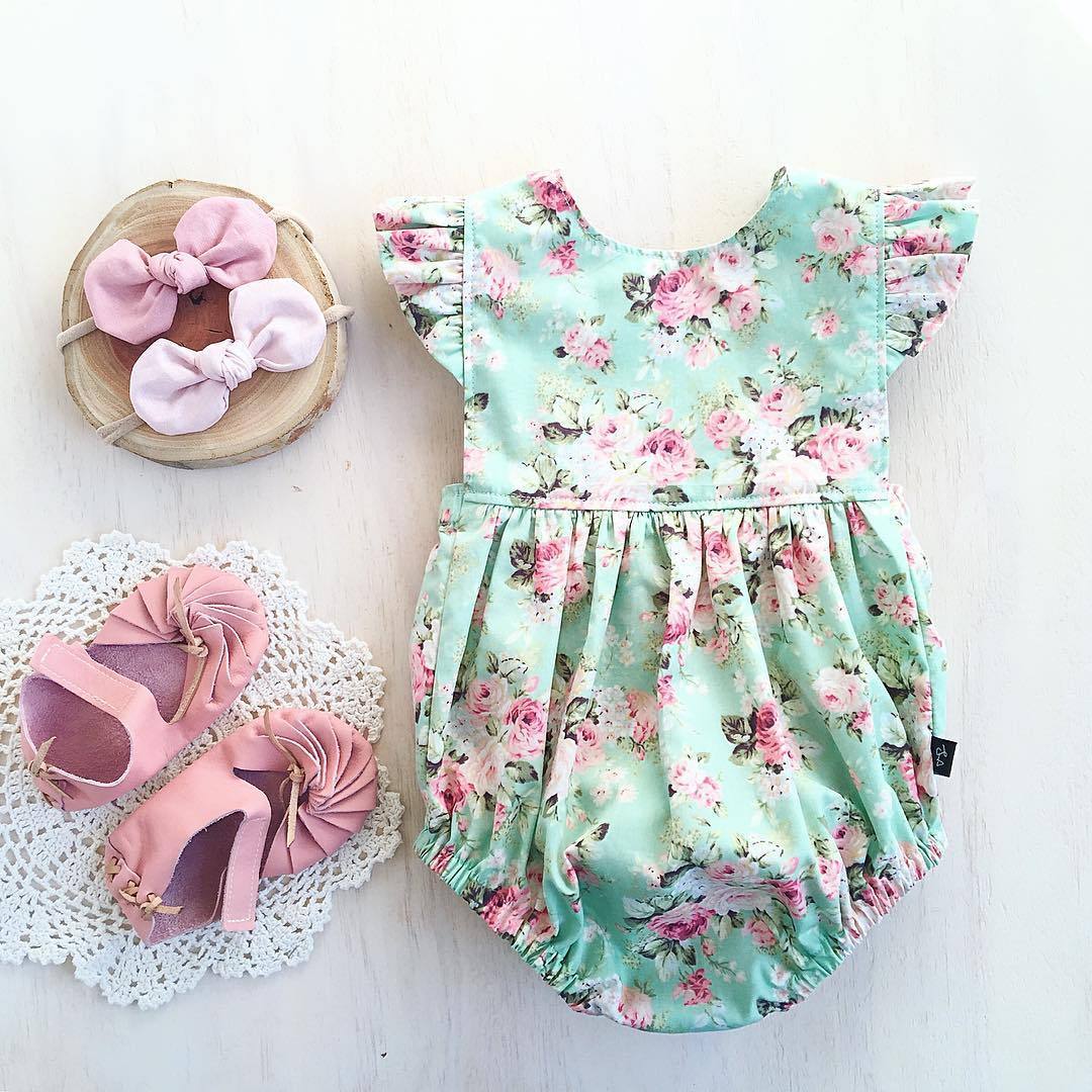 Baby Girl Floral Printed Romper