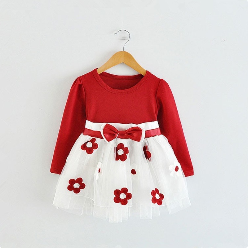 Floral Long Sleeved Baby Girl's Dress