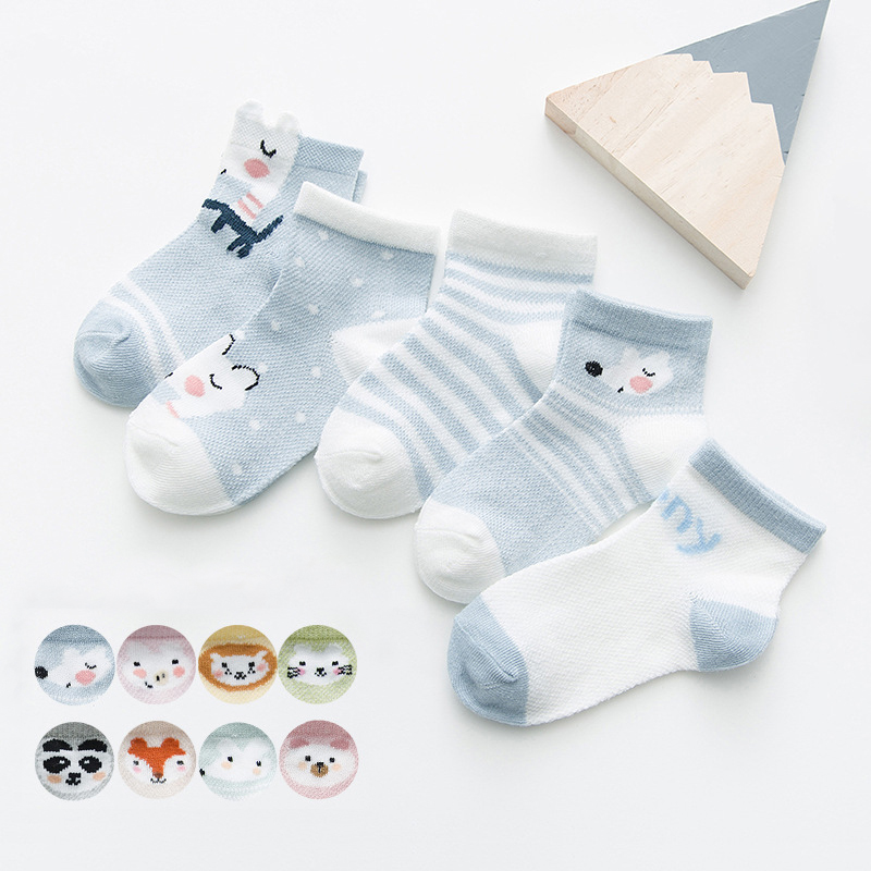 Kid’s Cotton Socks with Cartoon Animal Pattern